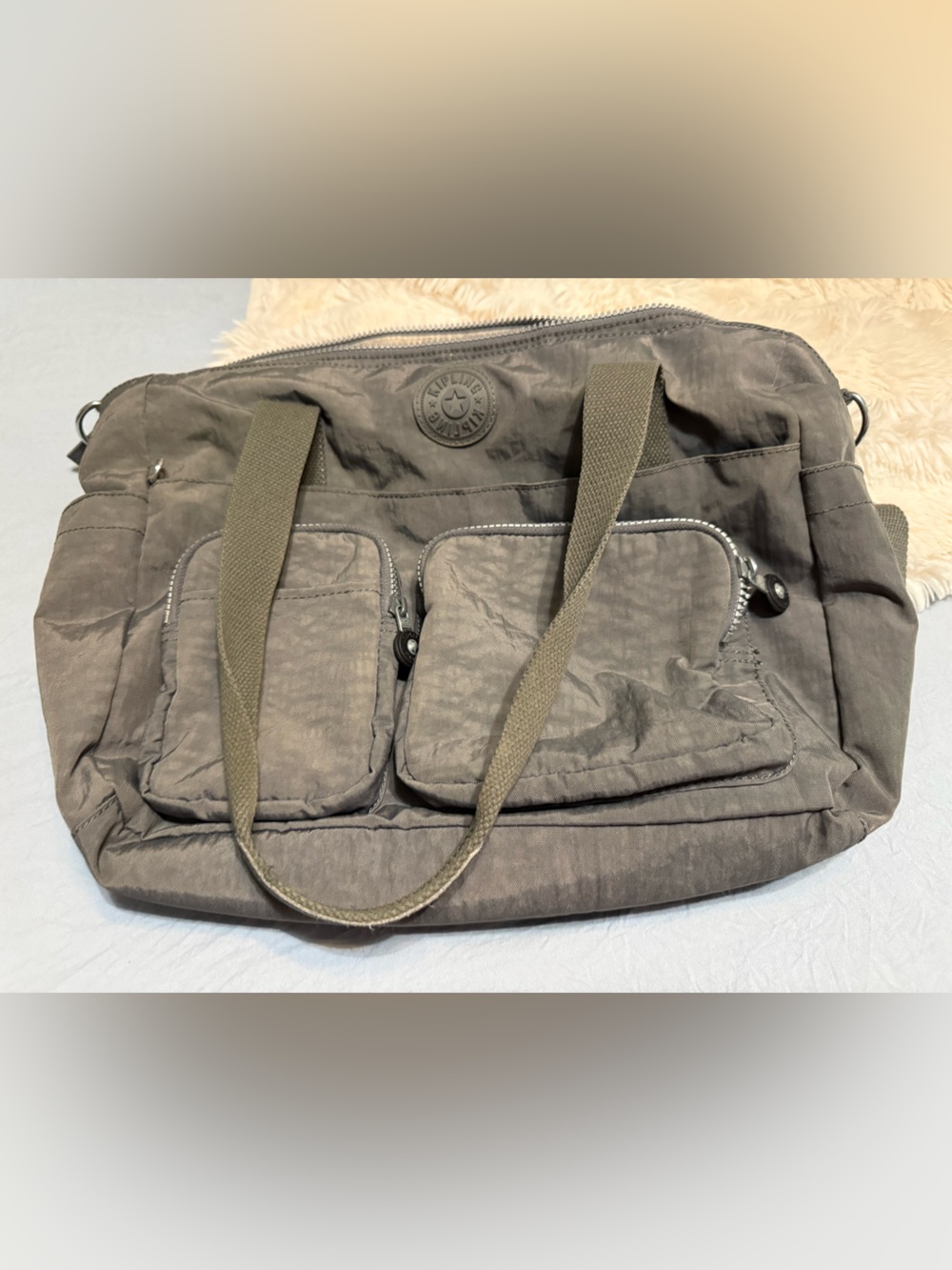Kipling Women Gray Shoulder Bag with Front Pockets